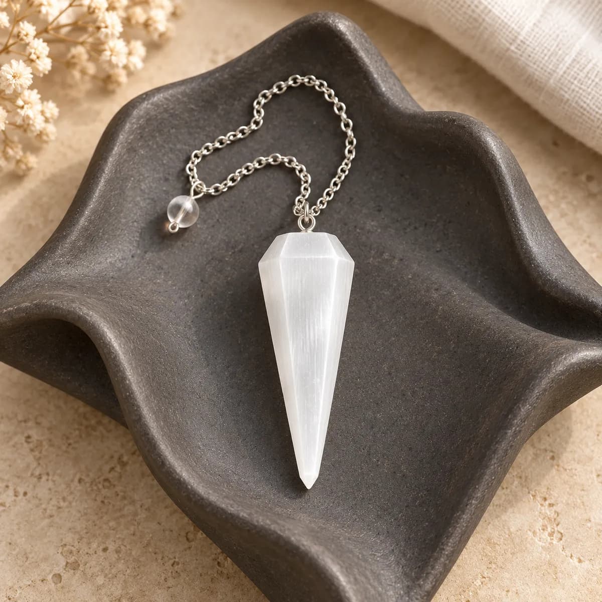 Selenite Dowsing Pendulum