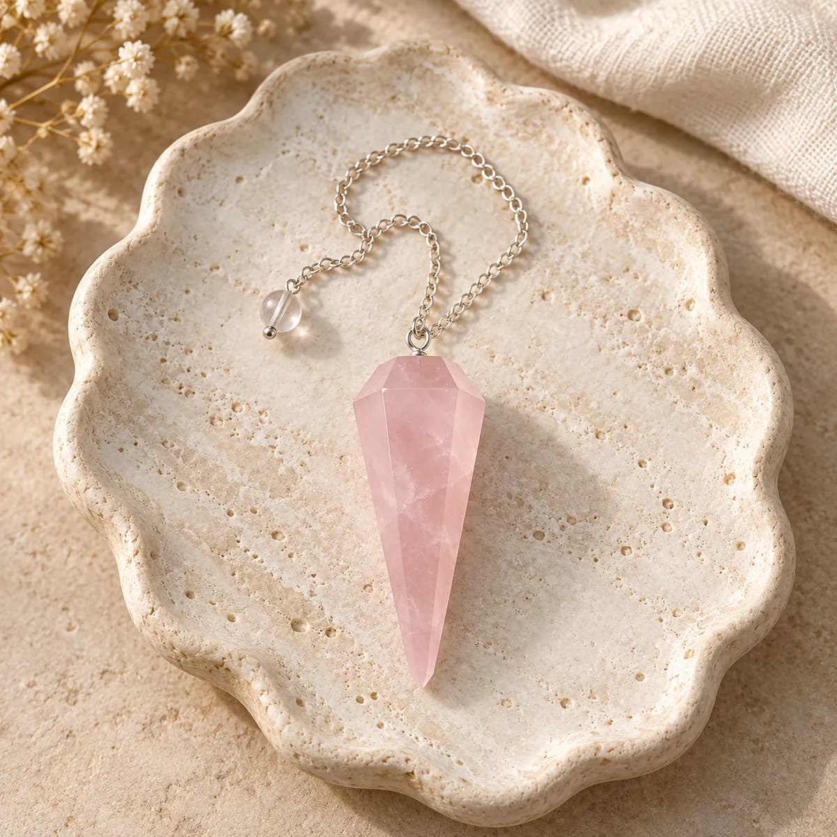 Rose Quartz Dowsing Pendulum