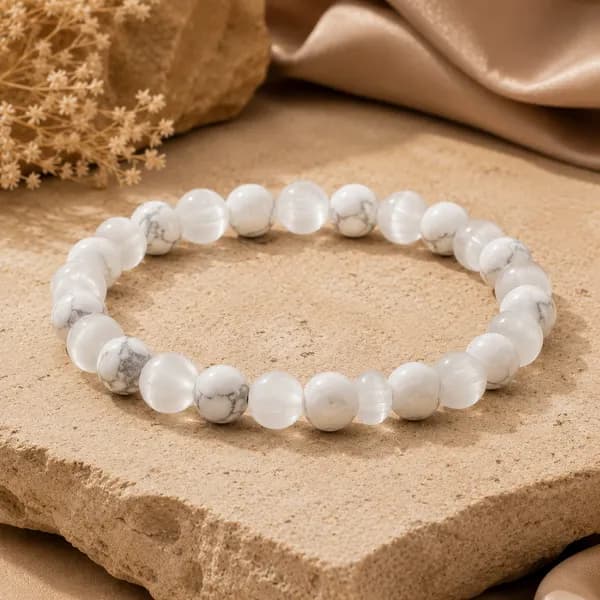 Howlite & Selenite Bracelet