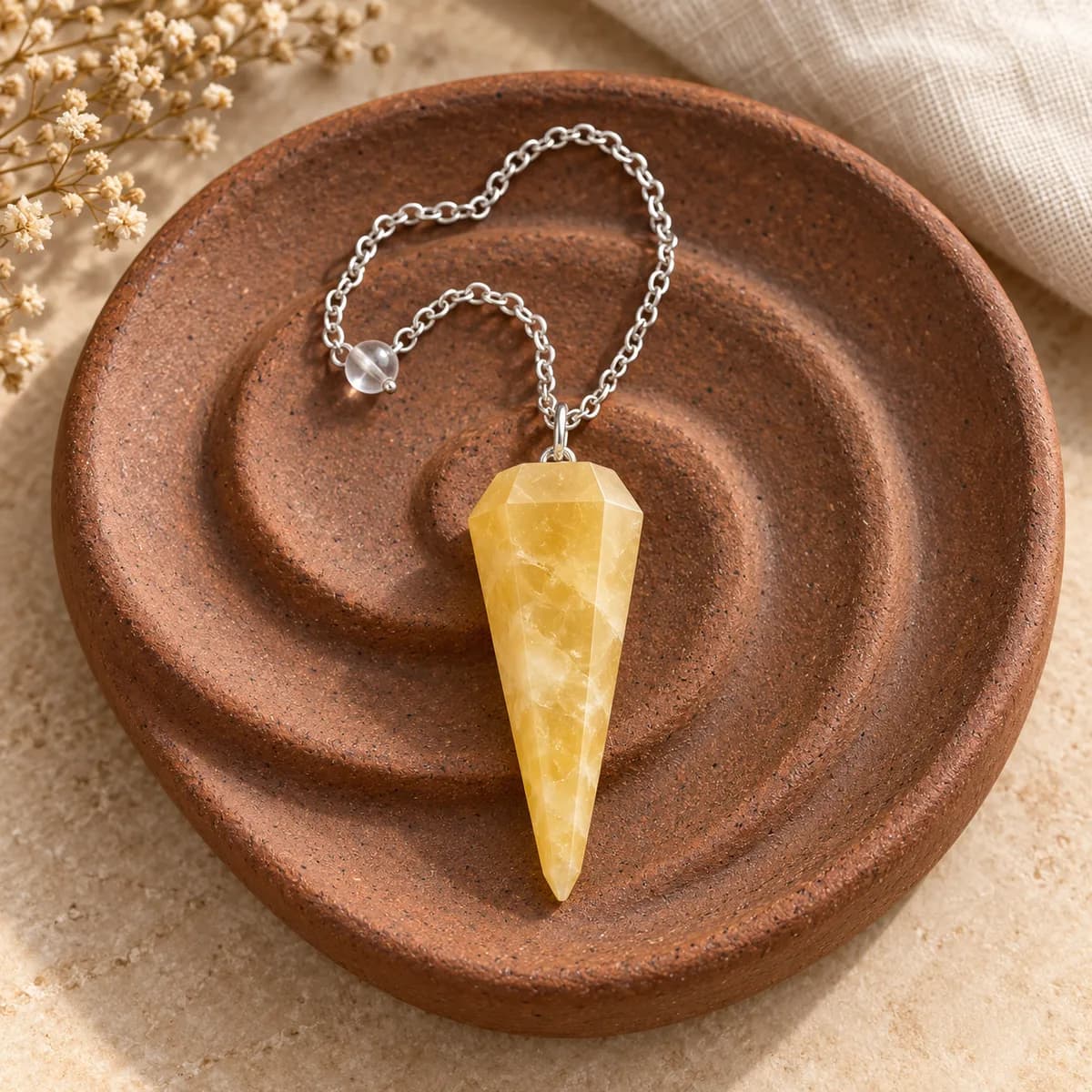 Yellow Calcite Dowsing Pendulum