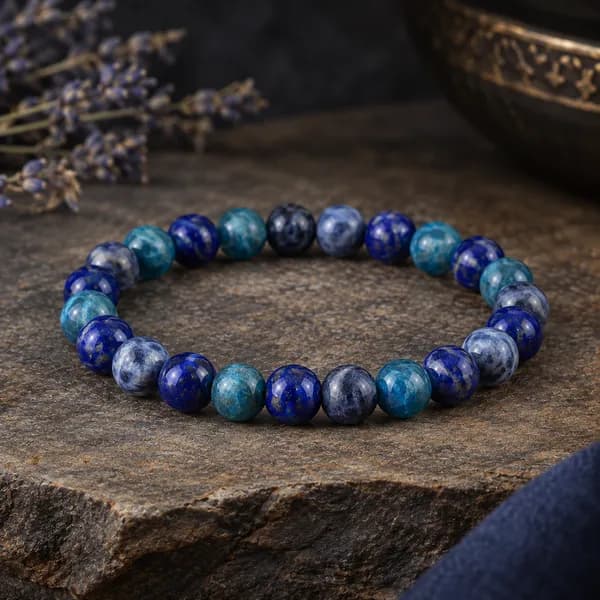 Third Eye Chakra — Blue Apatite, Lapis Lazuli & Sodalite Bracelet