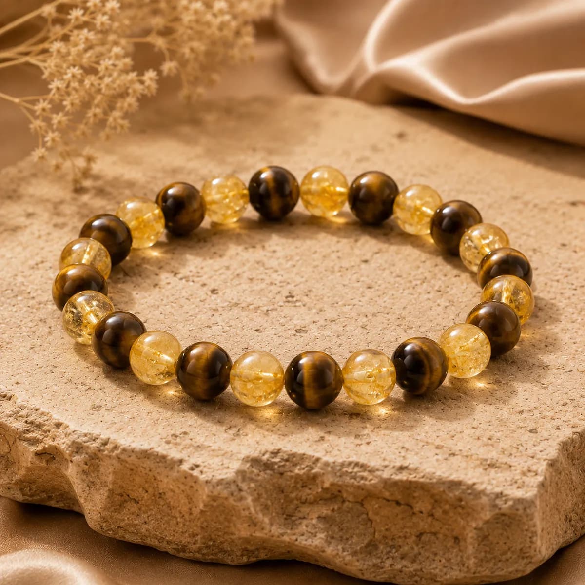 Citrine & Tiger Eye Bracelet